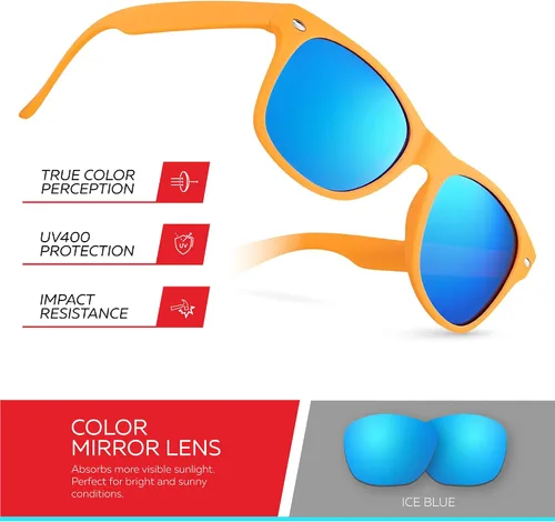 Miniatura 31 de Retro Rewind Lentes de sol para niños y niñas de 3 a 12 años, inastillables, UV400, lentes de sol para niños pequeños