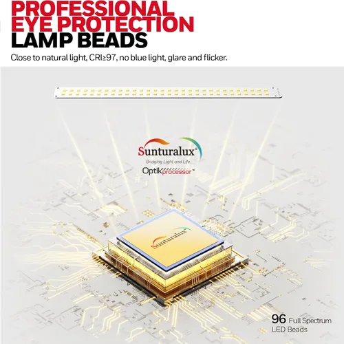 Miniatura 7 de Honeywell HJ2 Sunturalux™ Lámpara de escritorio LED con abrazadera, luz CRI≥97 de espectro completo, 3 modos de color y atenuación continua, cuello