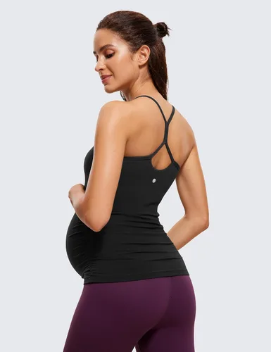Miniatura 2 de CRZ YOGA Butterluxe - Camiseta sin mangas de maternidad con espalda en Y para mujer, fruncida, básica, sin mangas, atlética, para yoga