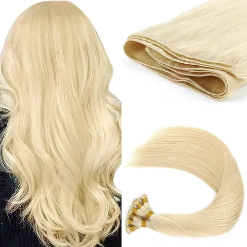 Miniatura 23 de ABH AMAZINGBEAUTY HAIR Extensiones de cabello humano Remy real para coser, atadas a mano, color negro azabache de 18 pulgadas, para mujer, 1.76 onzas