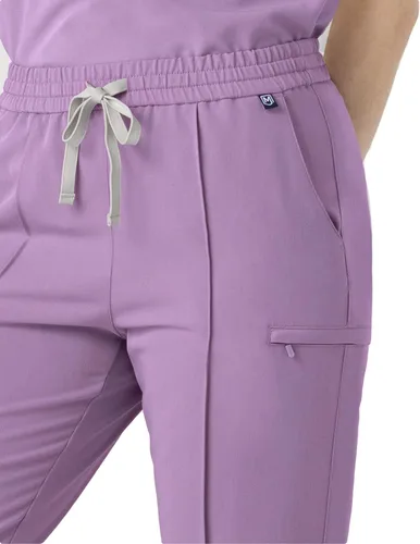 Miniatura 4 de Mediclo Pantalones médicos médicos para mujer - Sicilia 7 bolsillos Pintuck pierna cónica ecológica sostenible FYSEL tela ropa de trabajo