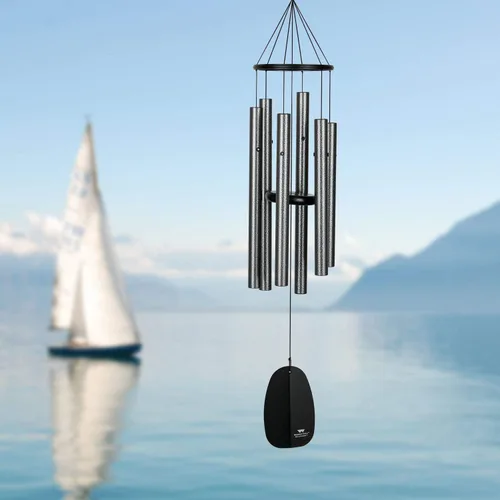 Miniatura 3 de Woodstock Chimes Signature Collection, Campanas del Paraíso, Plata Antigua 32", Campanillas de Viento de Diseños Decorativos para Exteriores, Patio