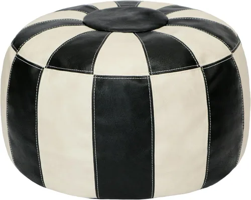 Miniatura 13 de Thgonwid Funda de puf otomano marroquí sin relleno, solución de almacenamiento para reposapiés otomano, silla puf, reposapiés, color negro