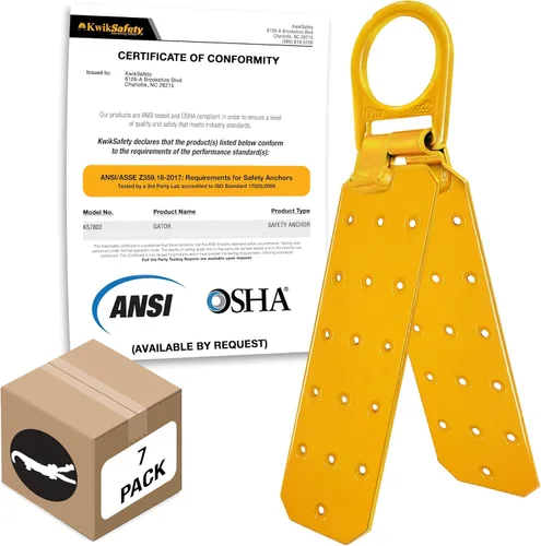 Miniatura 10 de KwikSafety - Charlotte, NC - GATOR [BUNDLE] Anclaje de techo, 50 pies VLA, cordón de seguridad de 6 pies, correa de brazo cruzado, arnés de Ancla