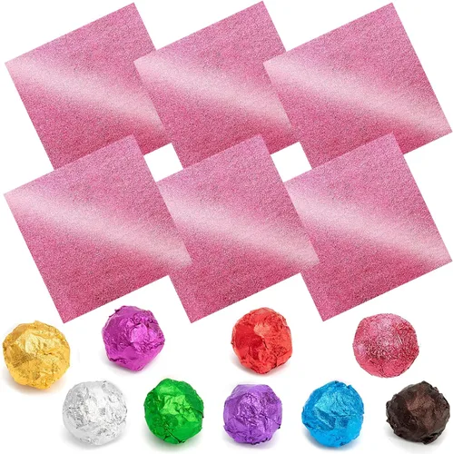 Miniatura 24 de Envolturas de caramelo de papel de aluminio – Papel de regalo de chocolate, 300 piezas, envoltorio de barra de chocolate casera, embalaje