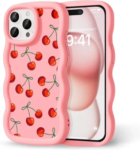Miniatura 141 de Compatible con iPhone SE/8/7 Funda para Mujeres y Niñas, Marco Ondulado Rizado con Patrón Lindo, Estética Delgada Suave Silicona TPU Parachoques