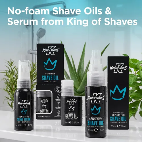 Miniatura 6 de King of Shaves Advanced Sensitive Sérum de afeitado para hombres Clear No Foam Shave Gel Suero híbrido, ayuda a reducir las quemaduras de afeitar