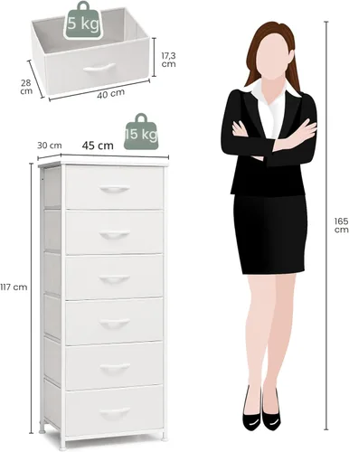 Miniatura 3 de Crestlive Products Cómoda Alta para Dormitorio Torre de Almacenamiento Vertical - Marco de Acero Resistente, Superficie de Madera, Contenedores