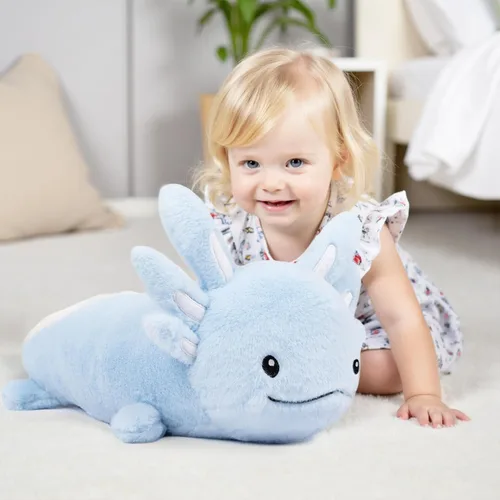 Miniatura 2 de Niuniu Daddy Animales de peluche con peso de ajolote azul de 24 pulgadas 5 libras para niños, adultos, niñas, niños, juguete de peluche gigante