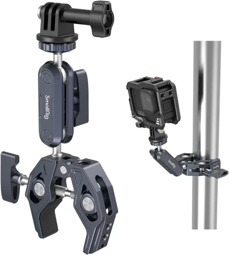 SMALLRIG Abrazadera de montaje para cámara, brazo mágico de cabeza esférica y adaptador para Gopro, soporte para monitor de cámara con orificios