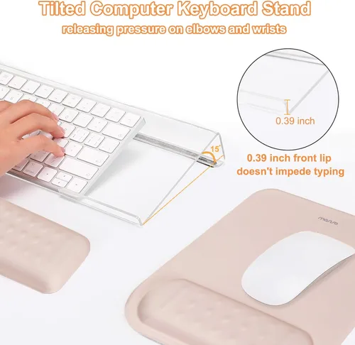 Miniatura 4 de MOSISO Soporte para Teclado de Computadora y Reposamuñecas para Teclado y Conjunto de Alfombrilla de Ratón, Conjunto de Reposamuñecas de Masaje