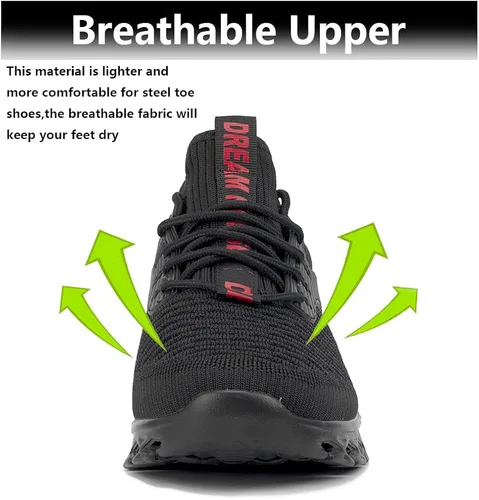 Miniatura 4 de Steel Toe Shoes for Men Women Safety Work Shoes Comfortable Steel Toe Sneakers Puncture Proof Slip on Safety Shoes for Industrial,Coustruction