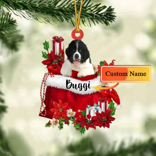 Miniatura 198 de Perro Akita Inu personalizado en bolsa de regalo, adorno de Navidad, nombre personalizado, regalo para amantes de los perros, familia, Navidad