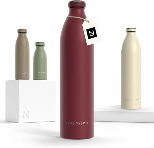 Miniatura 96 de LARS NYSØM Botella de agua XL de acero inoxidable aislada 12oz 17oz 25oz 34oz 51oz Botella térmica aislada para bebidas calientes y frías Azul