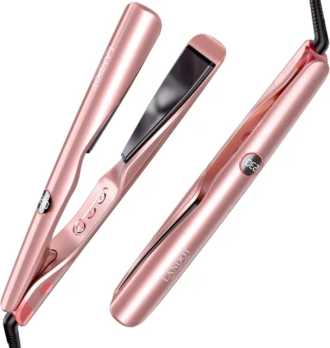 Miniatura 10 de LANDOT Plancha para el cabello y rizador 2 en 1: crea ondas de salón, rizos y estilos lisos en casa Placas flotantes, anti-frizz y sin enredos