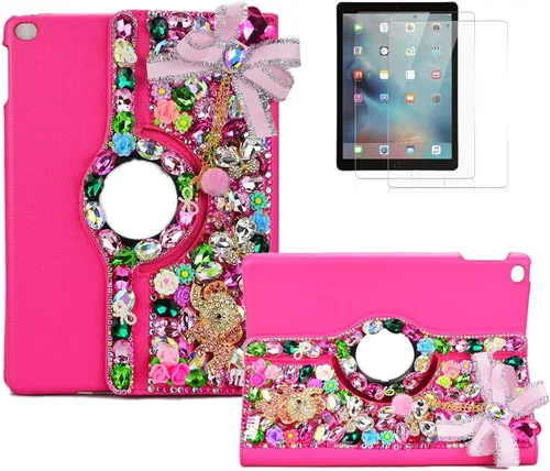 Miniatura 27 de Bling - Funda compatible con Samsung Galaxy Tab A7 10.4 (2022) - Elegante - 3D hecha a mano con mariposa de cristal giratoria de 360 grados