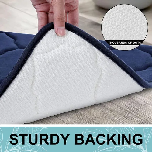 Miniatura 4 de OLANLY Alfombra de baño de espuma viscoelástica de 47 x 17 pulgadas, ultra suave y absorbente, antideslizante, cómoda, lavable a máquina, para suelo
