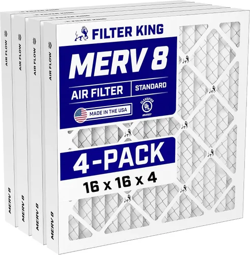 Miniatura 296 de Filter King Filtro de aire 6x6x1 Paquete de 4 Filtros plisados MERV 8 HVAC para horno A/C Fabricado en Estados Unidos Tamaño real: 5.5 x 5.5