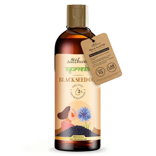 Satthwa Aceite orgánico de semillas negras – Comestible High TQ – Probado en laboratorio prensado en frío Nigella Sativa – Para el crecimiento del