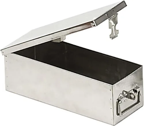 Miniatura 11 de Bin Buddy Caja de almacenamiento de acero para candado, diseño compacto de 7 x 4 x 2 pulgadas, ideal para almacenar joyas, reliquias, pasaportes