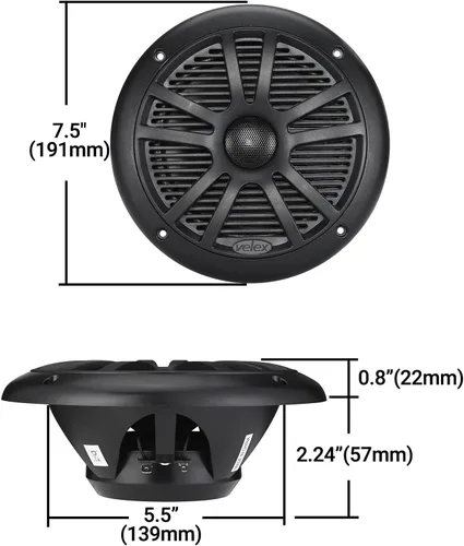 Miniatura 3 de velex Paquete de altavoces con amplificador Bluetooth marino..