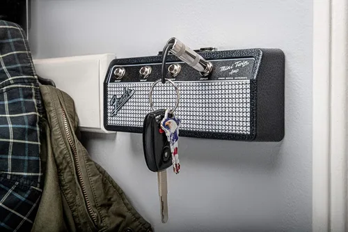 Miniatura 4 de Pluginz - Fender - Jack Rack - Negro y plateado con 4 llaveros de enchufe de guitarra