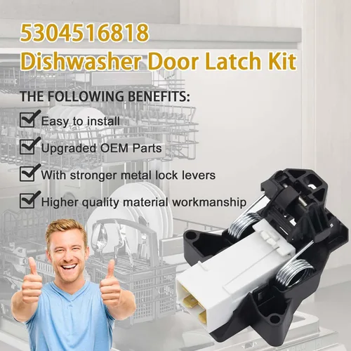 Miniatura 4 de Pestillo de puerta de lavavajillas 5304516818 5304525218 para Frigidaire, Crosley, Ikea, Kenmore lavavajillas reemplaza 154543901, 154722401
