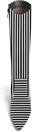 Miniatura 122 de AMBELIGHT Botas altas hasta la rodilla con cremallera y puntera puntiaguda para mujer, de patente sólida, tacón alto, 3.3 pulgadas