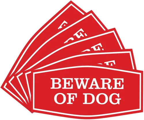Miniatura 35 de All Quality Fancy Beware of Dog Letrero Material duradero Señales de seguridad para el hogar Fácil de instalar (negro/oro), mediano, 1 paquete