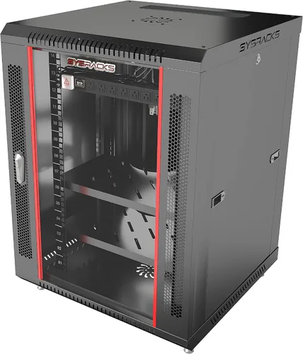 Miniatura 11 de Rack de servidor de laboratorio doméstico de montaje en pared 9U – Gabinete de red de bloqueo de 19 pulgadas, enrutador profundo de 18 pulgadas