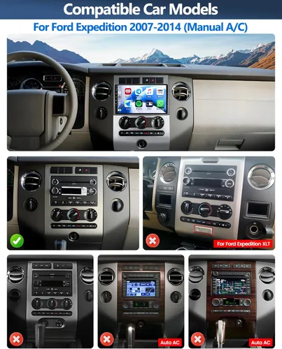 Miniatura 2 de 4G+64G Radio de coche estéreo para Ford Expedition 2007-2014 con CarPlay inalámbrico Android Auto 9 "Pantalla táctil Radio Android 13 Estéreo