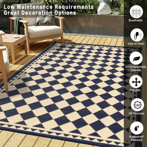 Miniatura 3 de HUGEAR Alfombra de Exterior para Patios en Liquidación, Alfombra Impermeable, Alfombra Grande para Exteriores, Alfombras de Camping de Paja Plástica
