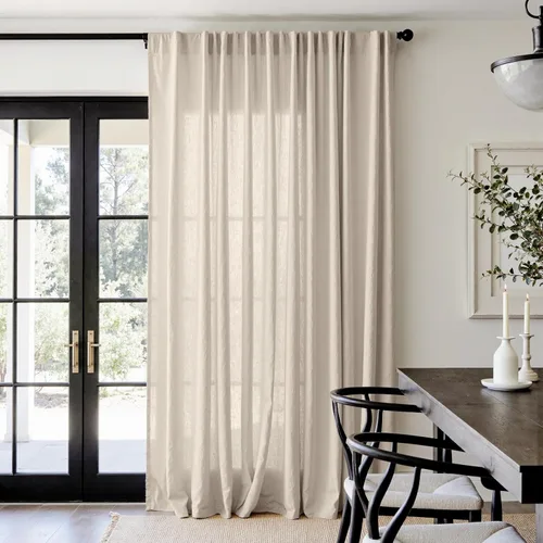 Miniatura 38 de JINCHAN Cortinas de lino de 108 pulgadas de largo, juego de 2 paneles, cortinas de ventana para sala de estar y dormitorio, cortinas