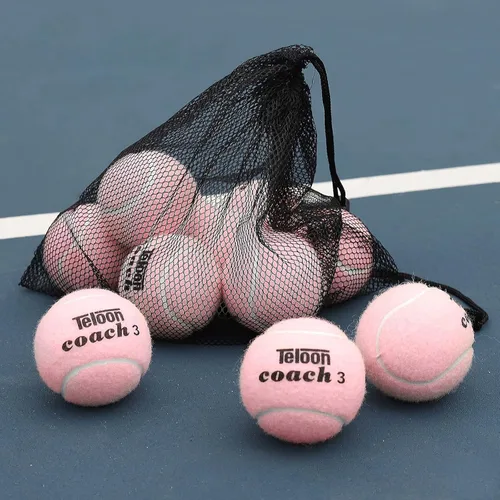 Teloon Pelotas de tenis de entrenamiento de presión, bolsa de transporte de malla de 12 o 18 unidades, 4 colores disponibles, pelotas de tenis sin