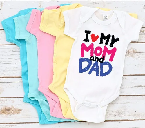 Miniatura 6 de TripleBDesigns I Love My Mom and Dad - Mameluco para bebé recién nacido