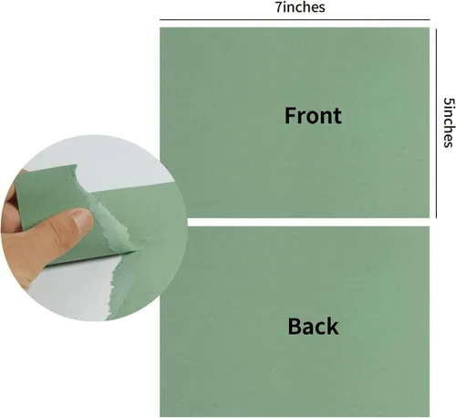 Miniatura 2 de Paquete de 100 tarjetas pesadas en blanco de cartulina verde salvia, papel grueso de 92 libras para invitaciones, tarjetas de felicitación