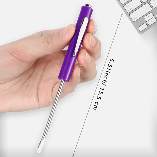 Miniatura 3 de Shimeyao Juego de 20 destornilladores de cabeza plana de bolsillo, pequeños destornilladores magnéticos de bolsillo, mini clips a granel, Púrpura