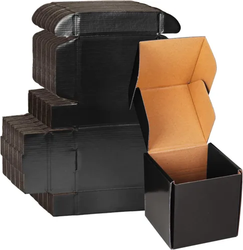 Miniatura 35 de Cajas de cartón negro de 4 x 4 x 2, paquete de 30 cajas de envío pequeñas para correo de pequeñas empresas, embalaje corrugado