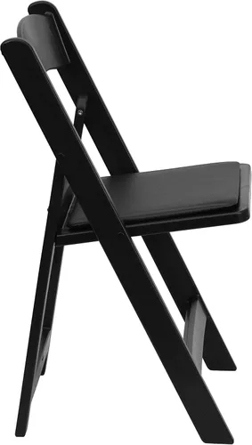 Miniatura 9 de EMMA + OLIVER Silla plegable, resina negra, paquete de 4 unidades, capacidad de peso de 800 libras, cómoda silla para eventos, silla plegable ligera