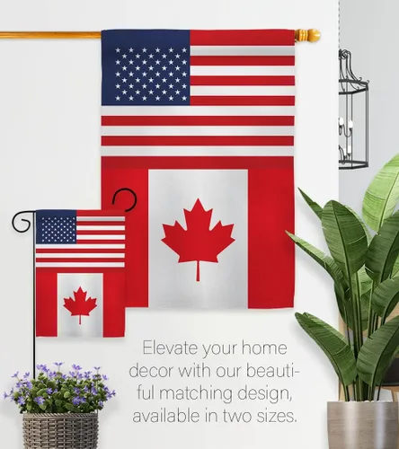 Miniatura 8 de Bandera de la Amistad de la Copa Mundial de Canadá y Estados Unidos, asta de bandera de arte de pared para exteriores, decoración al aire libre