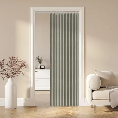 Miniatura 26 de AJAZZ Cortina de puerta magnética 100% opaca de acordeón para armario, cortina invisible para puerta interior de dormitorio, sala de estar, pasillo