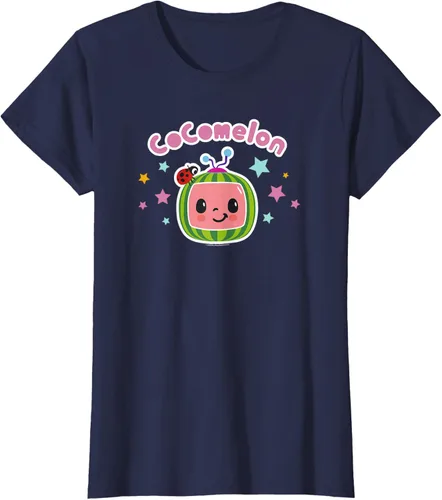 Miniatura 12 de CoComelon Camiseta clásica con logotipo de cara sonriente centrada, Negro