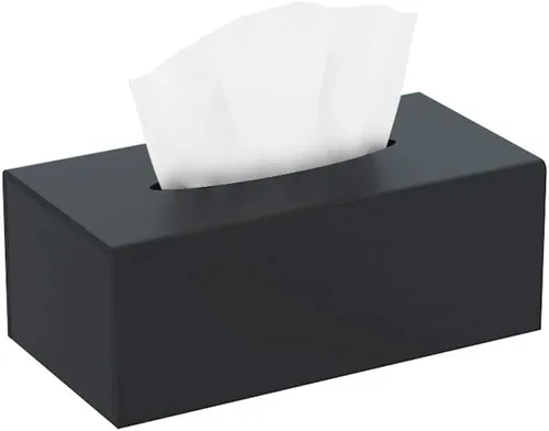 Miniatura 10 de HIIMIEI Funda para caja de pañuelos, soporte de pañuelos acrílico dispensador de servilletas para decoración de escritorio de hogar oficina Negro