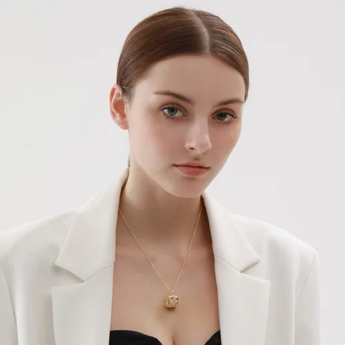 Miniatura 3 de VINKACE - Collares para mujeres y hombres, vermeil hechos a mano, con forma de corazón, circonita, colgante para hombres y mujeres, regalo para él
