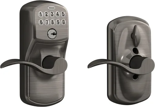 Miniatura 19 de SCHLAGE FE595 CAM 622 GEO Entrada con teclado con cerradura electrónica Flex, negro mate