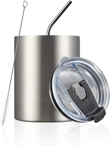 Miniatura 14 de MEWAY Paquete de 8 tazas reutilizables aisladas de acero inoxidable de 12 onzas, taza de café duradera de doble pared, capa en polvo, para café