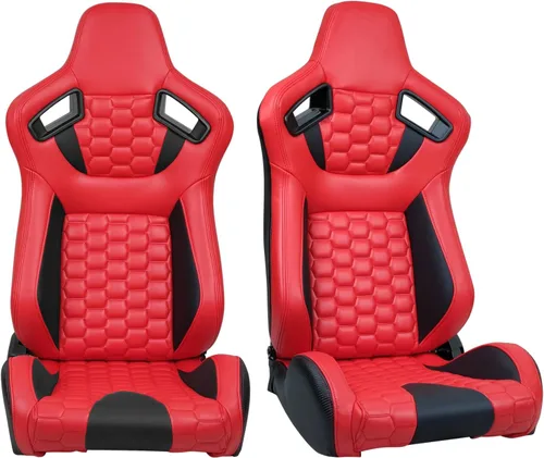 Miniatura 13 de FREEMOTOR802 Asientos Universales de Carreras, Asientos Deportivos Reclinables con Deslizadores de Doble Bloqueo Ajustables, 1 Par