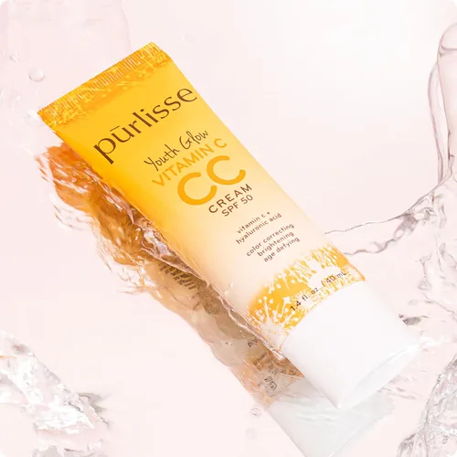 Miniatura 5 de pūrlisse Youth Glow Vitamin C CC Cream SPF 50 - Hidratante teñido con acabado radiante - Fórmula coreana para el cuidado de la piel con ácido Claro