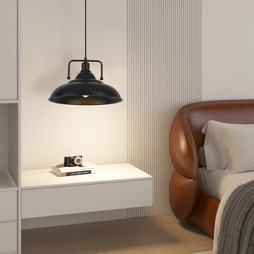 Miniatura 4 de Lámpara colgante negra, lámpara colgante grande de 15.7 pulgadas, paquete de 3 unidades, luces colgantes modernas de granja, luces colgantes de Negro