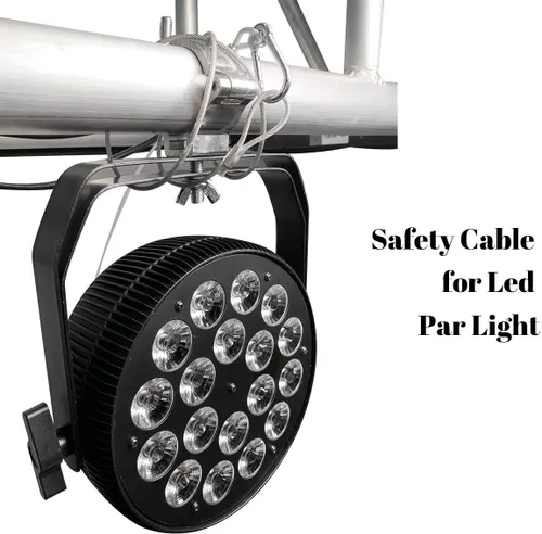 Miniatura 3 de Cable de seguridad para luces de escenario premium, carga de 110 libras y 0.157 in de diámetro, cuerda de seguridad de acero inoxidable de 31.5